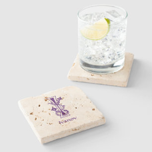 Mediaeval Botanical Decorative Capital I Stone Coaster