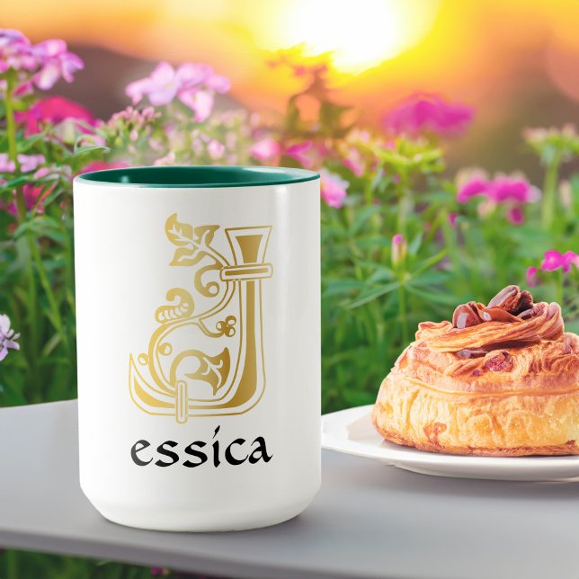 Mediaeval Botanical Decorative Capital J Mug (Creator Uploaded)