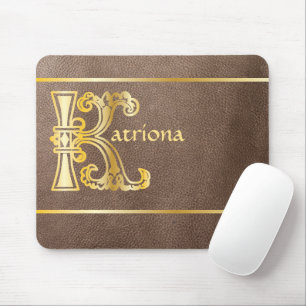 Mediaeval Botanical Decorative Capital K Mouse Pad