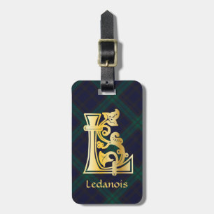Mediaeval Botanical Decorative Capital L Luggage Tag