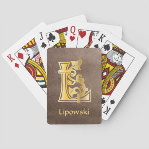 Mediaeval Botanical Decorative Capital L Playing Cards