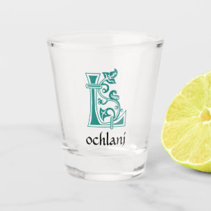 Mediaeval Botanical Decorative Capital L Shot Glass