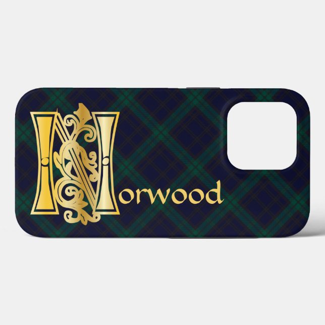 Mediaeval Botanical Decorative Capital N Case-Mate iPhone Case (Back (Horizontal))