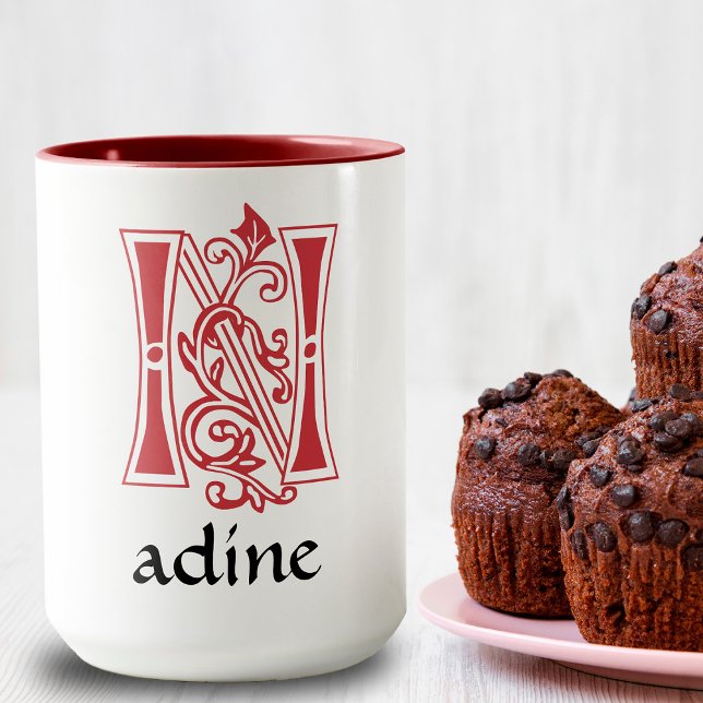 Mediaeval Botanical Decorative Capital N Mug (Creator Uploaded)