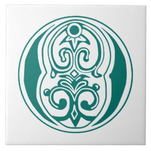 Mediaeval Botanical Decorative Capital O Ceramic Tile
