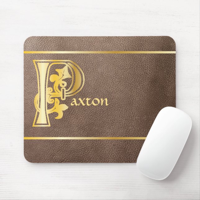 Mediaeval Botanical Decorative Capital P Mouse Pad (With Mouse)