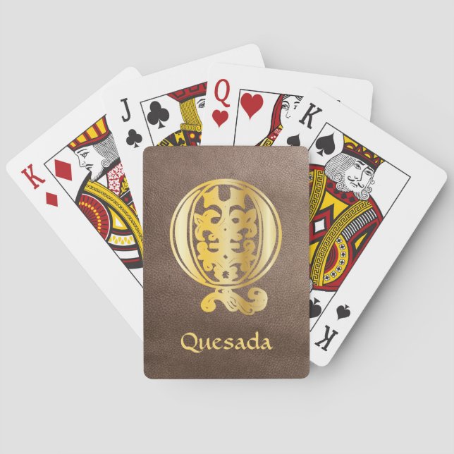 Mediaeval Botanical Decorative Capital Q Playing Cards (Back)