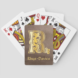 Mediaeval Botanical Decorative Capital R Playing Cards