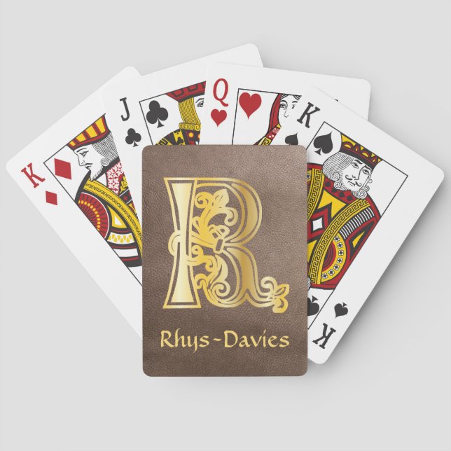 Mediaeval Botanical Decorative Capital R Playing Cards (Back)