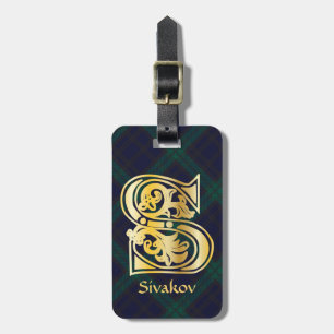 Mediaeval Botanical Decorative Capital S Luggage Tag
