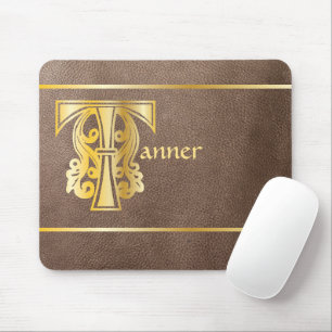 Mediaeval Botanical Decorative Capital T Mouse Pad