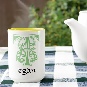 Mediaeval Botanical Decorative Capital T Mug