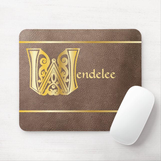 Mediaeval Botanical Decorative Capital W Mouse Pad (With Mouse)