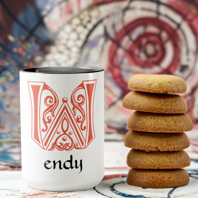 Mediaeval Botanical Decorative Capital W Mug (Creator Uploaded)