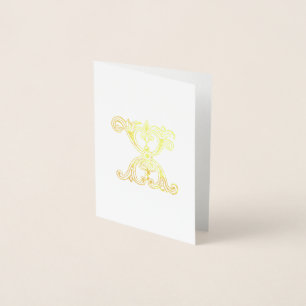 Mediaeval Botanical Decorative Capital X Foil Card