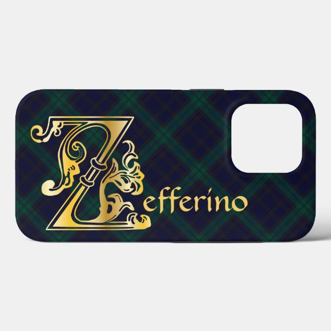 Mediaeval Botanical Decorative Capital Z Case-Mate iPhone Case (Back (Horizontal))