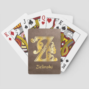 Mediaeval Botanical Decorative Capital Z Playing Cards
