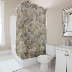 Mediaeval Brown Stone Shower Curtain