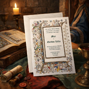 Mediaeval ca. 1415 Illuminated Wedding Invitation