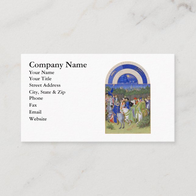 Mediaeval Calendar May Taurus & Gemini Business Card (Front)