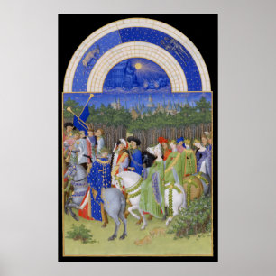 Mediaeval Calendar May Taurus & Gemini Poster