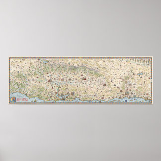 Mediaeval California Map Poster
