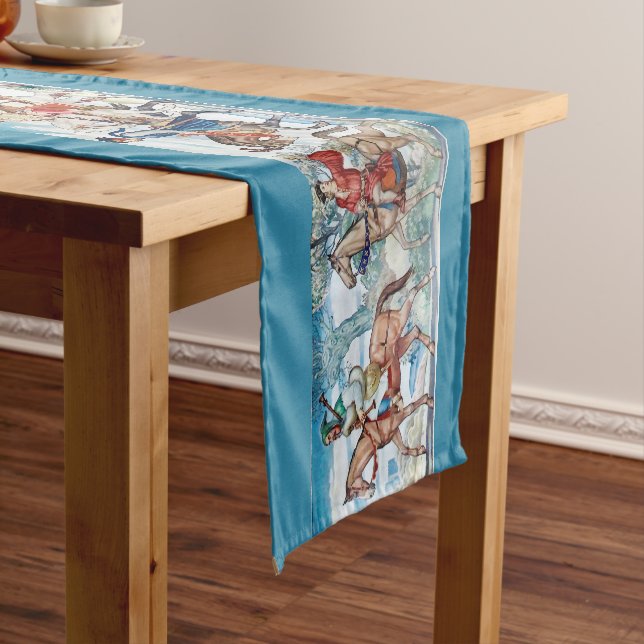 Mediaeval Canterbury Tales Mural Short Table Runner (In Situ)