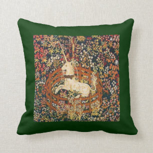 Mediaeval captive unicorn cushion