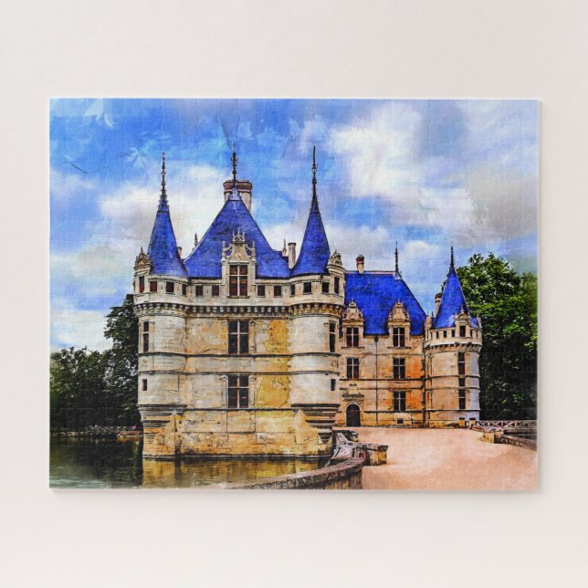 Mediaeval castle Azay le Rideau, France. Jigsaw Puzzle (Horizontal)