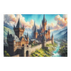 Mediaeval Castle in a Mountain Valley Landscape