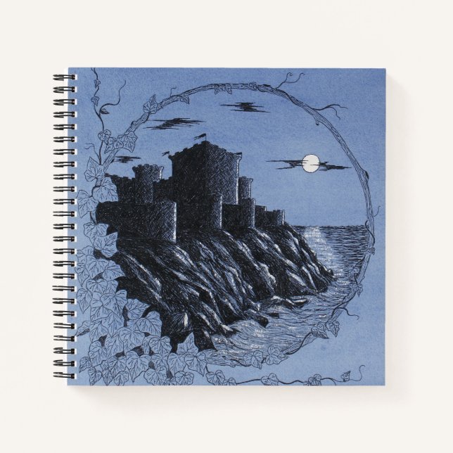 Mediaeval Castle In Blue Notebook (Front)