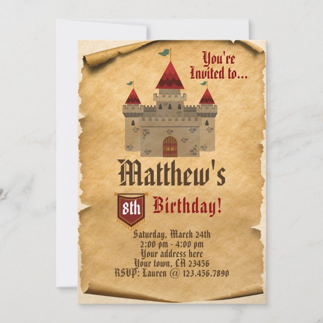 Mediaeval Castle Invitation (Front)