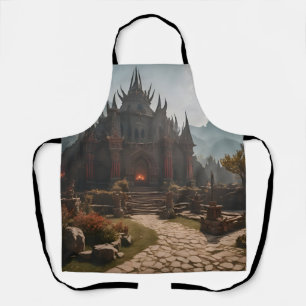 Mediaeval Castle Mountain Landscape Apron