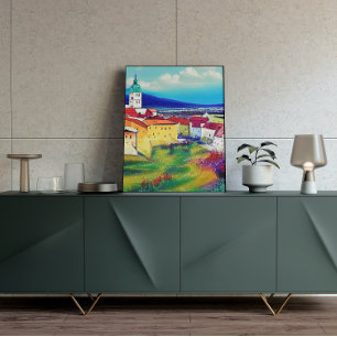 Mediaeval Castle Nitra Art Painting Poster