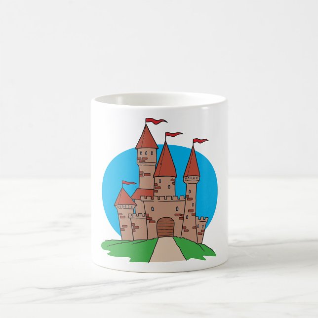 Mediaeval Castle on Hill with Red Flags Coffee Mug (Creator Uploaded)