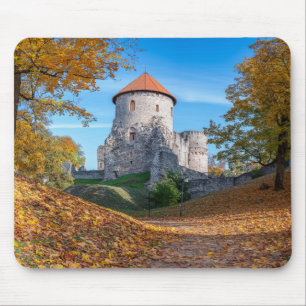 Mediaeval castle surrounded by forest mouse pad