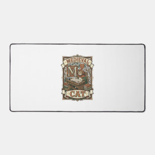 Mediaeval Cat Cat Mediaeval Manuscript Vintage Desk Mat