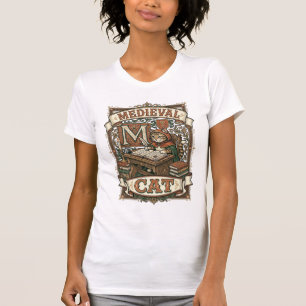 Mediaeval Cat Cat Mediaeval Manuscript Vintage T-Shirt
