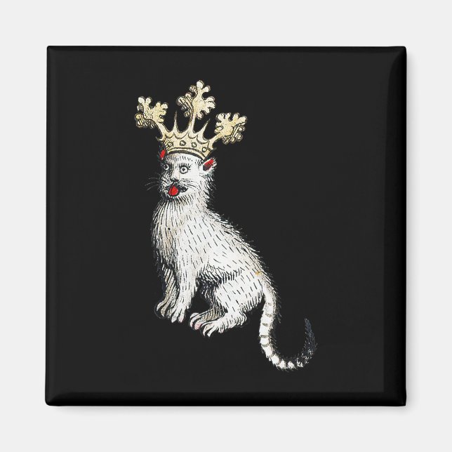 Mediaeval Cat King Antique Middle Ages Germany  Magnet (Front)