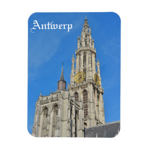 mediaeval Cathedral Of Our Lady in Antwerp, Belgiu Magnet