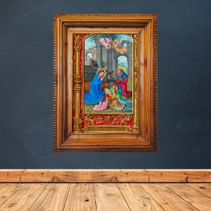 Mediaeval Catholic Christian Christmas Nativity Poster