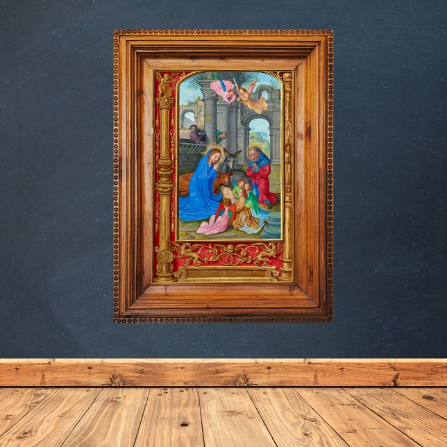 Mediaeval Catholic Christian Christmas Nativity Poster (Vintage Medieval Traditional Religious Christian Catholic Christmas Nativity Scene poster)