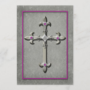 Mediaeval Celtic Cross Wedding Invitation