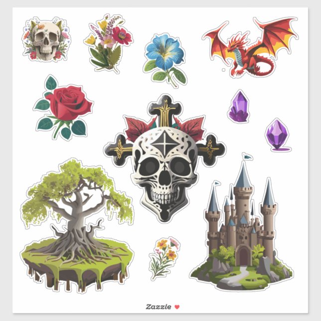 "Mediaeval Characters" Custom-Cut Vinyl Sticker (Sheet)