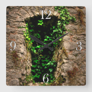 Mediaeval Chepstow Castle Monmouthshire, Wales, UK Square Wall Clock