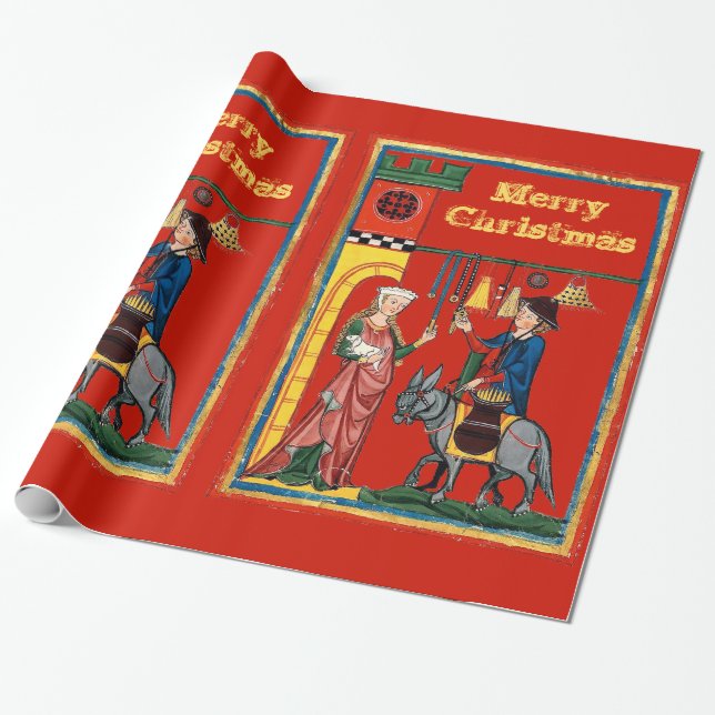 Mediaeval Christmas Wrapping Paper (Unrolled)