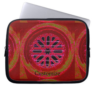 Mediaeval church window red  laptop sleeve