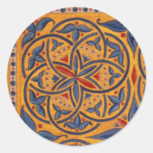 Mediaeval circles classic round sticker