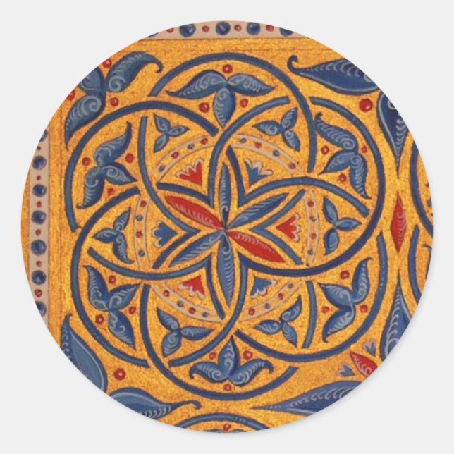 Mediaeval circles classic round sticker (Front)