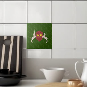 Mediaeval Coat of Arms Monogram Ceramic Tile